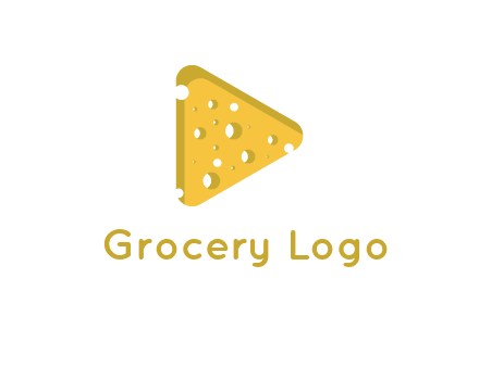 two rounded triangles of cheese forming a logo