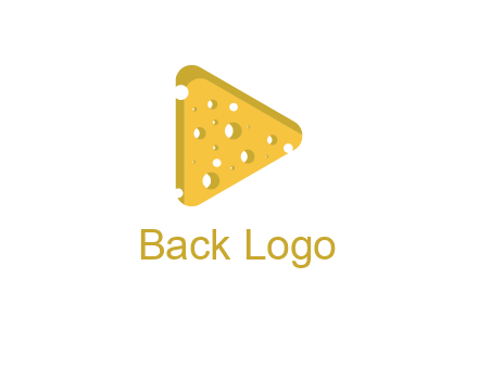 two rounded triangles of cheese forming a logo