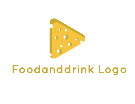 two rounded triangles of cheese forming a logo