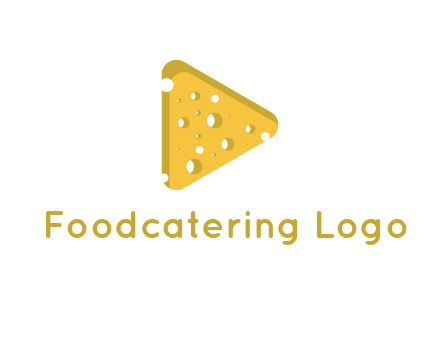 two rounded triangles of cheese forming a logo