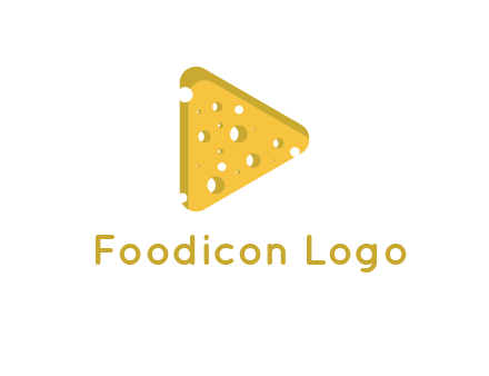 two rounded triangles of cheese forming a logo