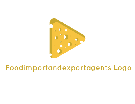 two rounded triangles of cheese forming a logo