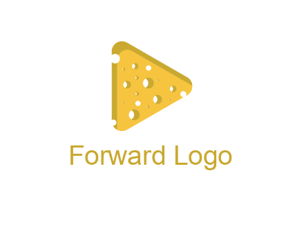 two rounded triangles of cheese forming a logo