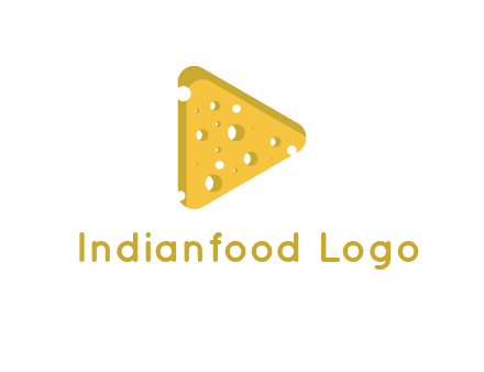 two rounded triangles of cheese forming a logo