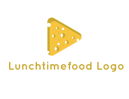 two rounded triangles of cheese forming a logo