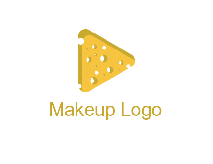 two rounded triangles of cheese forming a logo
