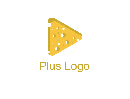 two rounded triangles of cheese forming a logo