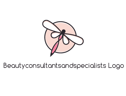 dragonfly slanting over a circle logo
