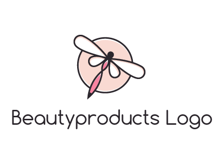 dragonfly slanting over a circle logo