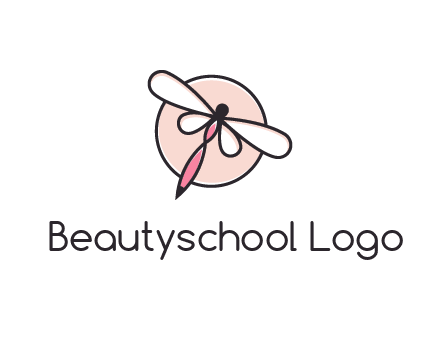 dragonfly slanting over a circle logo