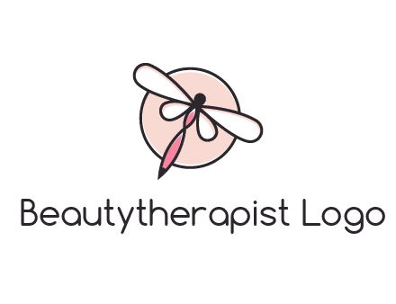 dragonfly slanting over a circle logo
