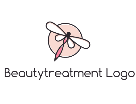 dragonfly slanting over a circle logo