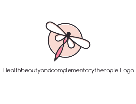 dragonfly slanting over a circle logo