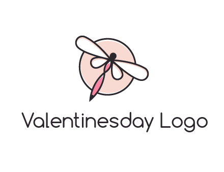 dragonfly slanting over a circle logo