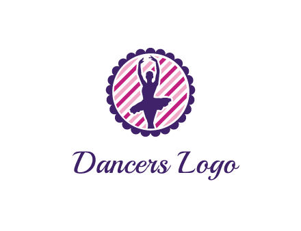 ballerina in 5th ballet position circular logo