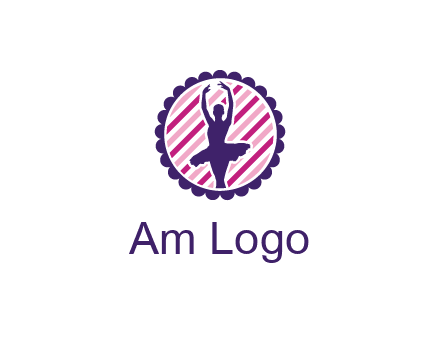 ballerina in 5th ballet position circular logo