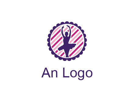 ballerina in 5th ballet position circular logo