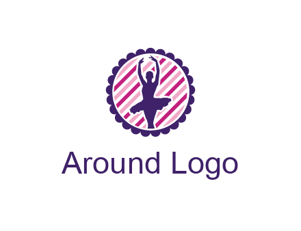 ballerina in 5th ballet position circular logo