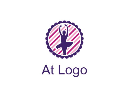 ballerina in 5th ballet position circular logo