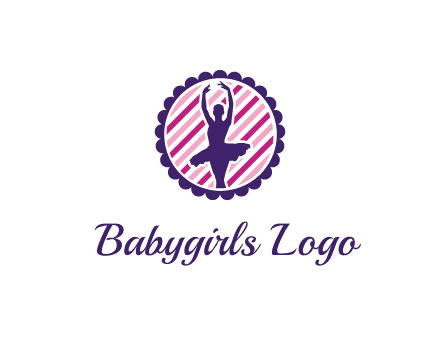 ballerina in 5th ballet position circular logo