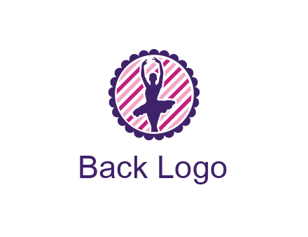 ballerina in 5th ballet position circular logo