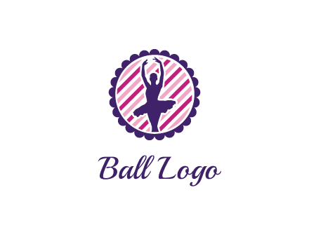 ballerina in 5th ballet position circular logo