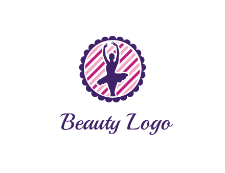 ballerina in 5th ballet position circular logo