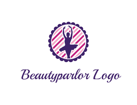 ballerina in 5th ballet position circular logo