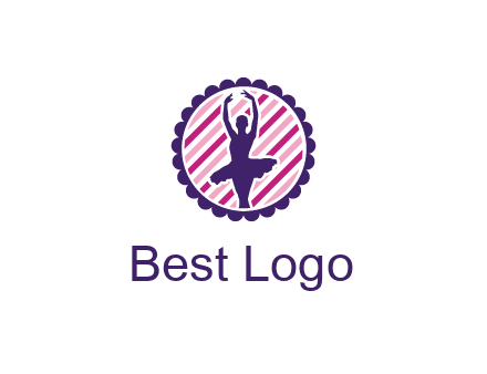 ballerina in 5th ballet position circular logo