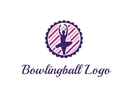 ballerina in 5th ballet position circular logo