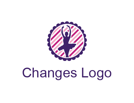ballerina in 5th ballet position circular logo