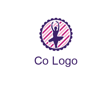 ballerina in 5th ballet position circular logo