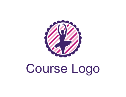 ballerina in 5th ballet position circular logo