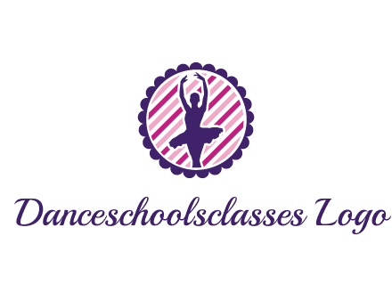 ballerina in 5th ballet position circular logo