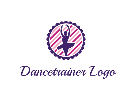 ballerina in 5th ballet position circular logo