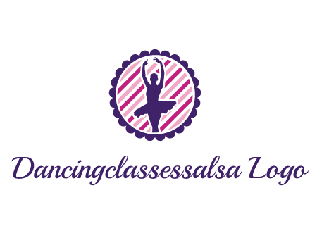 ballerina in 5th ballet position circular logo