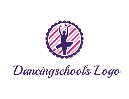 ballerina in 5th ballet position circular logo
