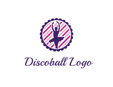 ballerina in 5th ballet position circular logo