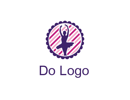ballerina in 5th ballet position circular logo