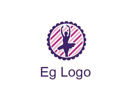ballerina in 5th ballet position circular logo