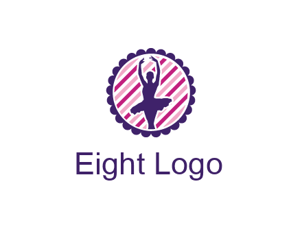 ballerina in 5th ballet position circular logo