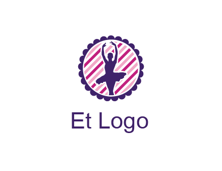 ballerina in 5th ballet position circular logo