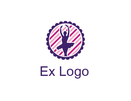 ballerina in 5th ballet position circular logo