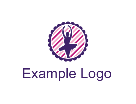 ballerina in 5th ballet position circular logo
