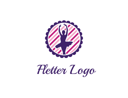 ballerina in 5th ballet position circular logo