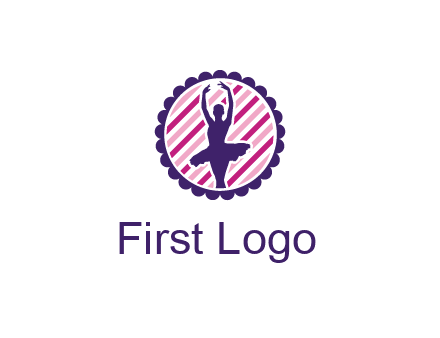 ballerina in 5th ballet position circular logo