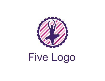 ballerina in 5th ballet position circular logo