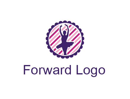 ballerina in 5th ballet position circular logo