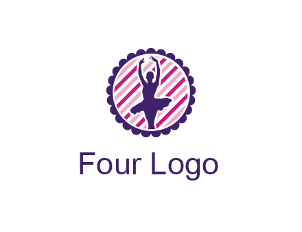 ballerina in 5th ballet position circular logo