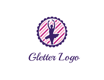 ballerina in 5th ballet position circular logo